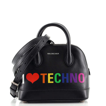 Balenciaga Logo Ville Bag Printed Leather XXS