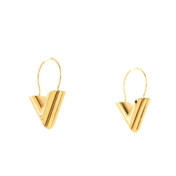 Louis Vuitton Essential V Hoop Earrings Metal Gold 125209395
