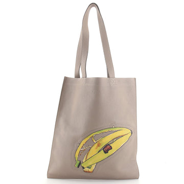 Fendi Logo Shopper Tote Printed Leather