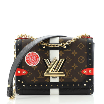 Louis Vuitton Twist Handbag Studded Epi Leather and Monogram Canvas MM