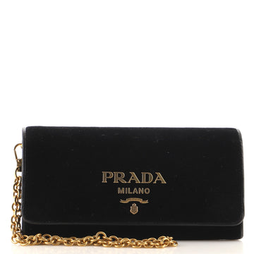 Prada Wristlet Flap Wallet Velvet