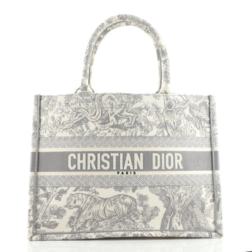 Christian Dior Book Tote Embroidered Canvas Small