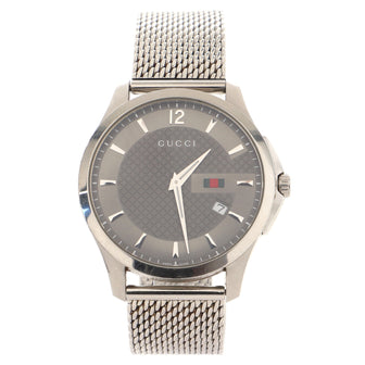 Gucci G-Timeless Diamante Date Quartz Watch Stainless Steel 40