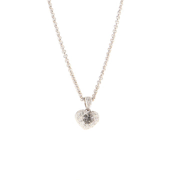 Chopard Heart Pendant Necklace 18K White Gold and Black Diamonds