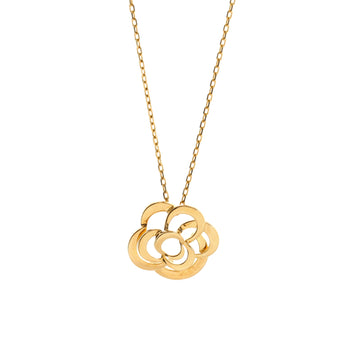 Chanel Fil de Camelia Flower Pendant Necklace 18K Yellow Gold