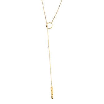 Gucci Logo Lariat Necklace 18K Yellow Gold