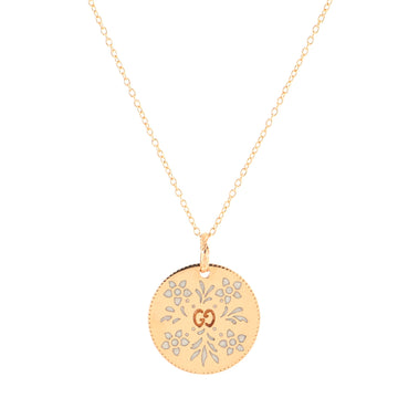 Gucci Icon Blooms Pendant Necklace 18K Rose Gold and Enamel
