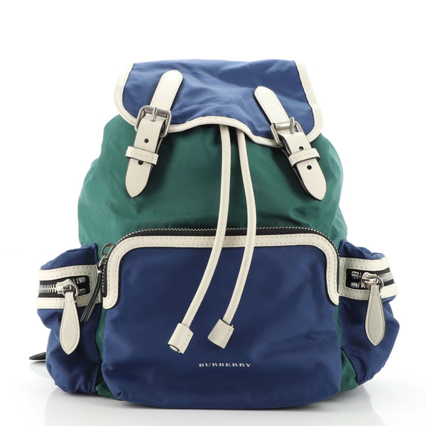 burberry medium nylon and leather backpack Burberry Rucksack Backpack Nylon with Leather Medium Blue 1252094