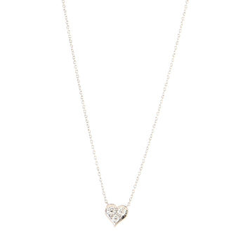 Tiffany & Co. Heart 3 Diamond Pendant Necklace Platinum with Diamonds