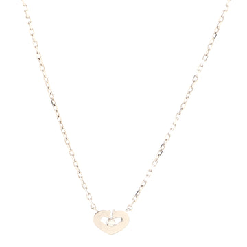 Cartier C Heart de Cartier Pendant Necklace 18K White Gold with Diamond XS