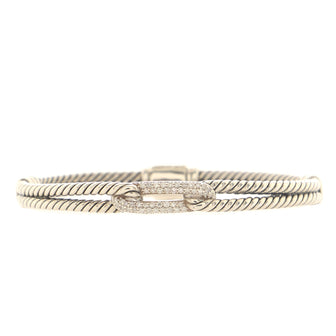 David Yurman Labyrinth Mini Loop Bracelet Sterling Silver with Diamonds 7mm