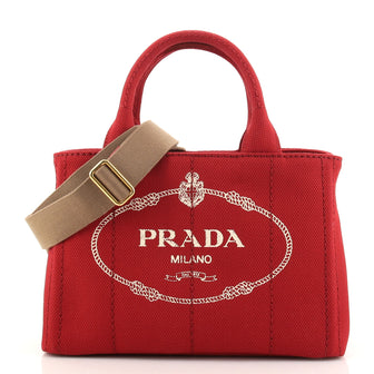 Prada Canapa Convertible Tote Canvas Mini