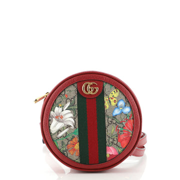 Gucci Ophidia Round Backpack Flora GG Coated Canvas Mini