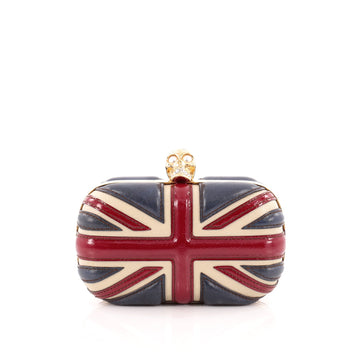 Alexander McQueen Britannia Skull Box Clutch Patent Small
