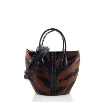Alaia Latifa Tote Printed Calf Hair with Elaphe Mini