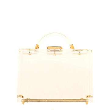Mark Cross Grace Box Bag Pexiglass and Leather Small