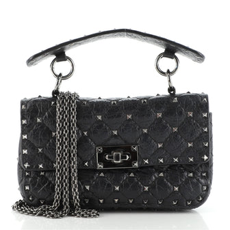 Valentino Rockstud Spike Flap Bag Quilted Leather Small