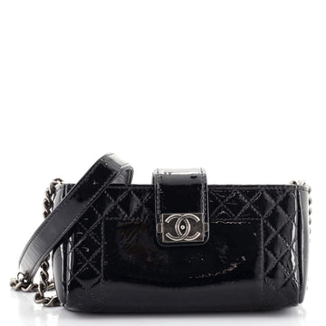 Chanel Reverso Boy Chain Phone Holder Crossbody Bag Patent Mini