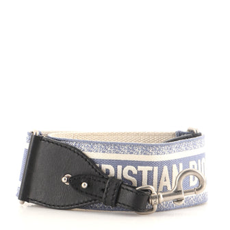 Christian Dior Logo Shoulder Strap Embroidered Canvas