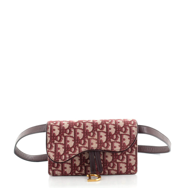Dior Oblique Saddle Belt Bag Red Cloth ref.734524 - Joli Closet