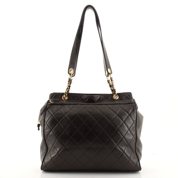 Chanel Vintage Shopping Tote Quilted Lambskin Large