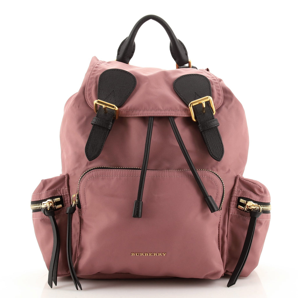 burberry pink leather backpack Burberry Rucksack Backpack Nylon with Leather Medium Pink 1255171