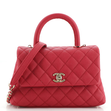 Chanel Coco Top Handle Bag Quilted Caviar Mini