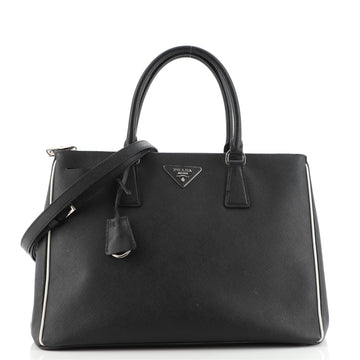 Prada Bicolor Double Zip Lux Tote Saffiano Leather Medium