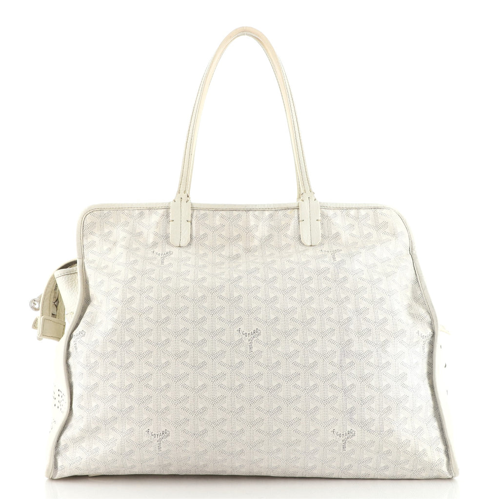 Goyard Hardy Pet Carrier Coated Canvas PM White 1255892