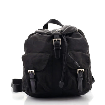 Prada Double Front Pocket Backpack Tessuto Small