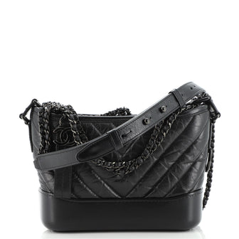 Chanel Gabrielle Hobo Chevron Aged Calfskin Small
