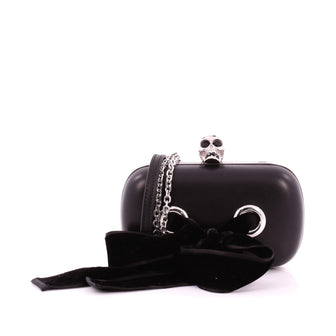 Alexander McQueen Bow Skull Box Clutch Leather Small