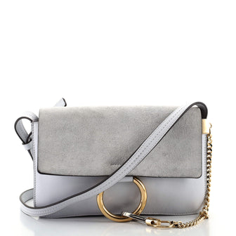 Chloe Faye Shoulder Bag Leather and Suede Small