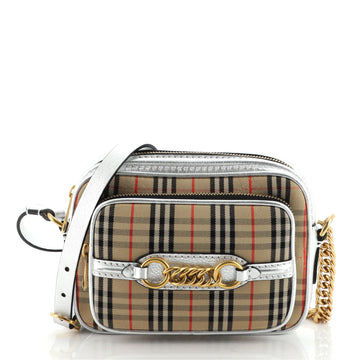 Burberry Link Chain Camera Bag 1983 Knight Check Canvas Small