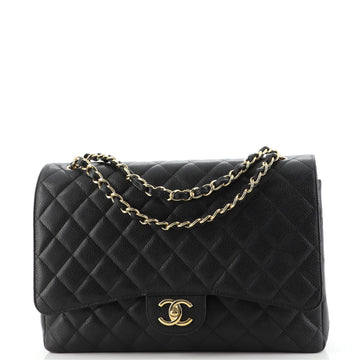 Chanel Classic Double Flap Bag Quilted Caviar Maxi