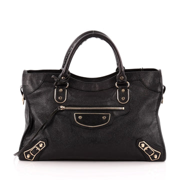 Balenciaga City Classic Metallic Edge Handbag Leather Medium