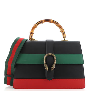 Gucci Dionysus Bamboo Top Handle Bag Colorblock Leather Large