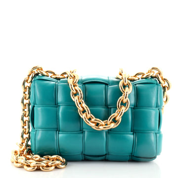 Bottega Veneta Cassette Chain Crossbody Bag Padded Maxi Intrecciato Leather