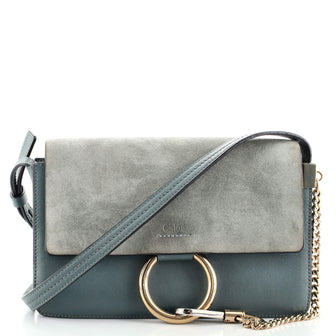 Chloe Faye Shoulder Bag Leather and Suede Small
