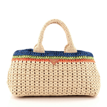 Prada Open Tote Woven Raffia Large