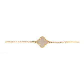 Van Cleef & Arpels Sweet Alhambra Bracelet 18K Yellow Gold and Mother of Pearl