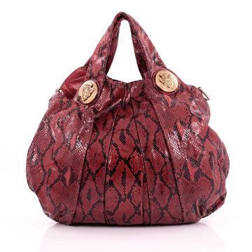 Gucci Hysteria Convertible Top Handle Bag Python Large