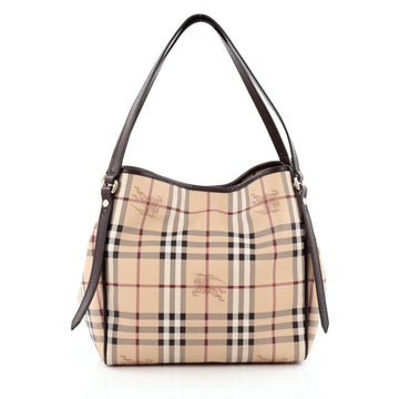 Burberry Canterbury Tote Haymarket Coated Canvas Small