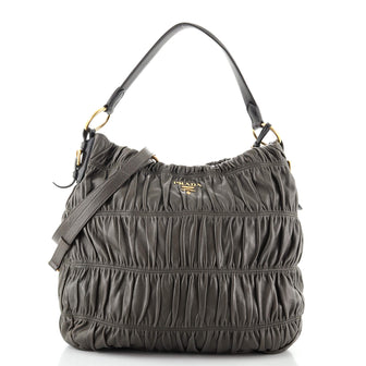 Prada Gaufre Convertible Hobo Nappa Leather Medium