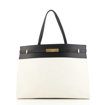 Saint Laurent Manhattan Tote Canvas with Leather Medium