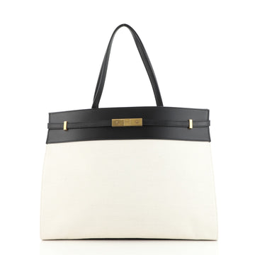 Saint Laurent Manhattan Tote Canvas with Leather Medium