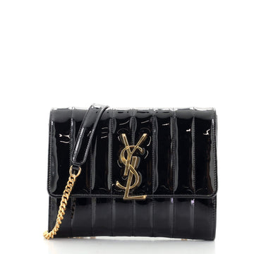 Saint Laurent Vicky Wallet on Chain Vertical Quilted Patent