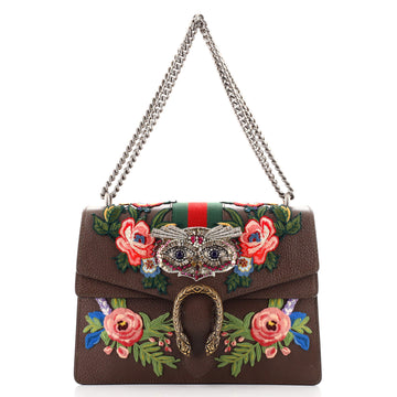 Gucci Web Dionysus Bag Embellished Leather Medium