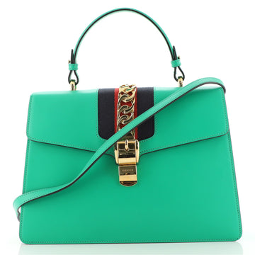 Gucci Sylvie Top Handle Bag Leather Medium