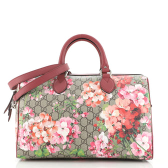 Gucci Convertible Boston Bag Blooms Print GG Coated Canvas Medium